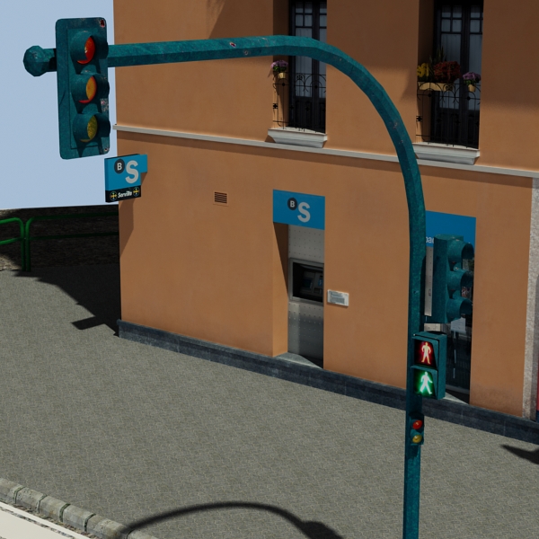 5 City Blocks Collection Low-poly 3D model_93