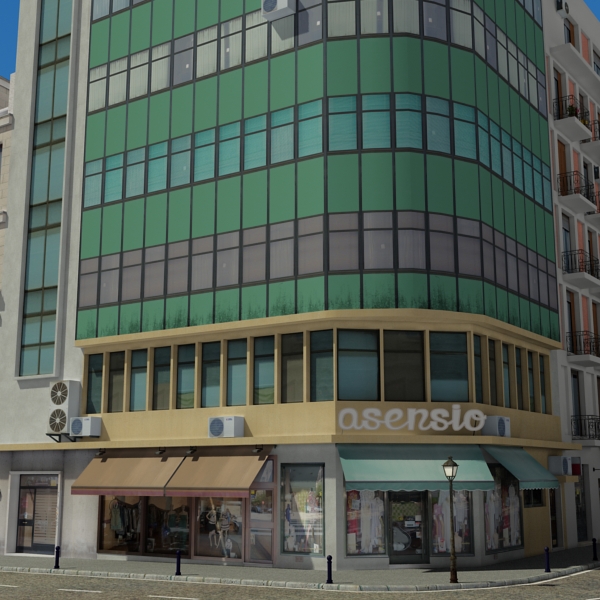 5 City Blocks Collection Low-poly 3D model_54