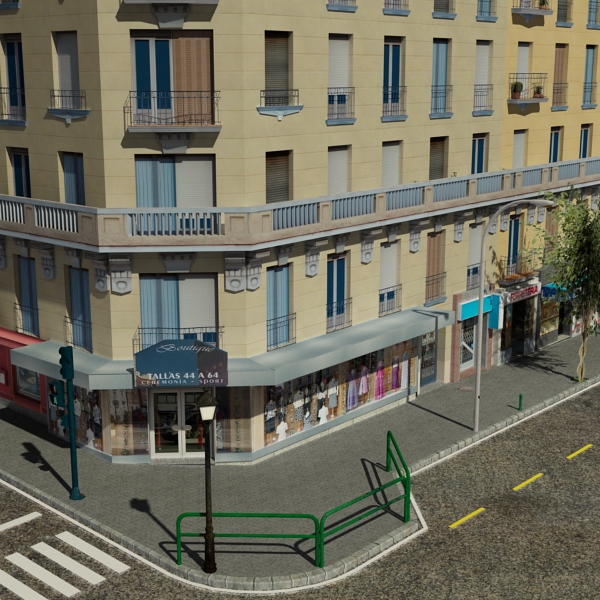 5 City Blocks Collection Low-poly 3D model_150