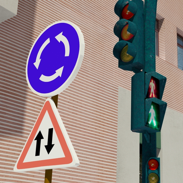 5 City Blocks Collection Low-poly 3D model_33