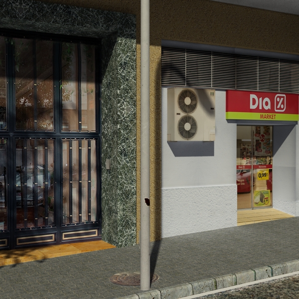 5 City Blocks Collection Low-poly 3D model_160