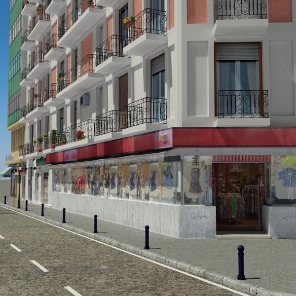 5 City Blocks Collection Low-poly 3D model_49