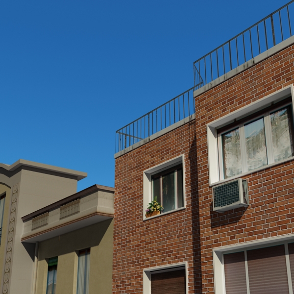 5 City Blocks Collection Low-poly 3D model_164