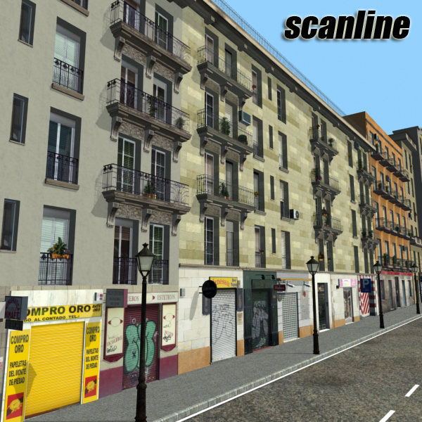 5 City Blocks Collection Low-poly 3D model_172