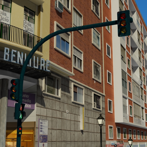 5 City Blocks Collection Low-poly 3D model_127