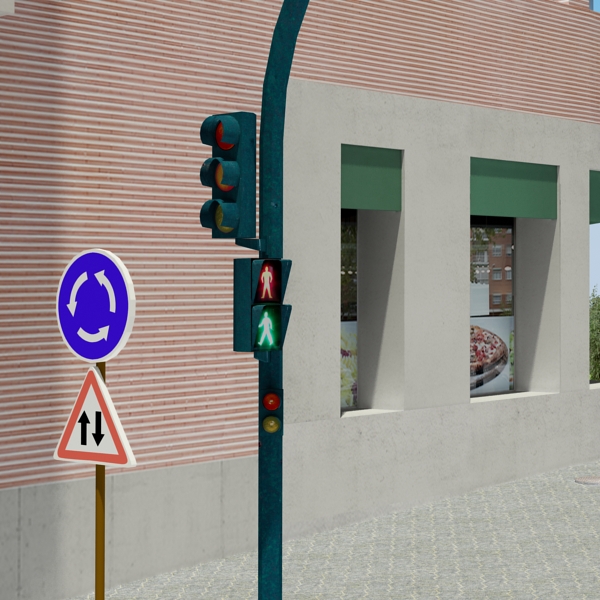 5 City Blocks Collection Low-poly 3D model_22