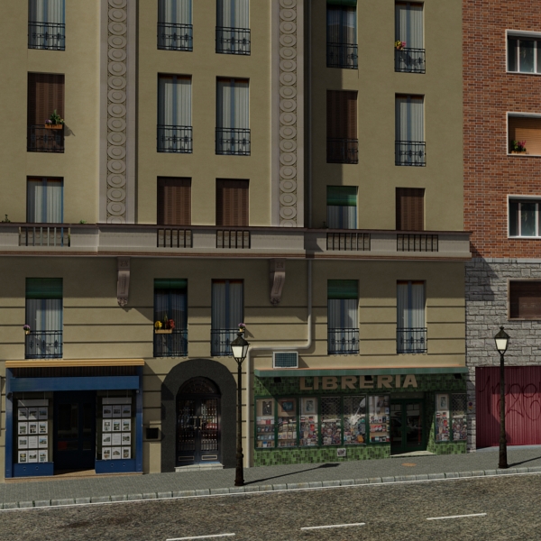 5 City Blocks Collection Low-poly 3D model_156