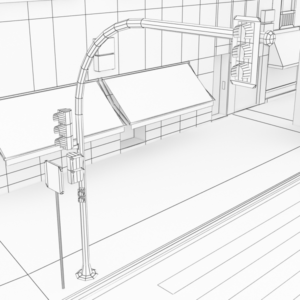 5 City Blocks Collection Low-poly 3D model_42