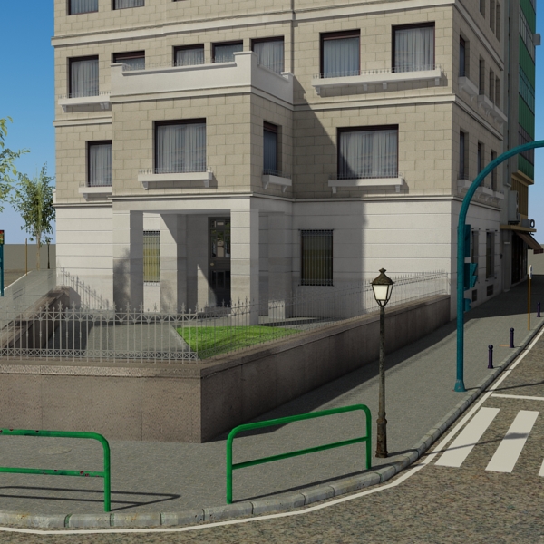 5 City Blocks Collection Low-poly 3D model_52