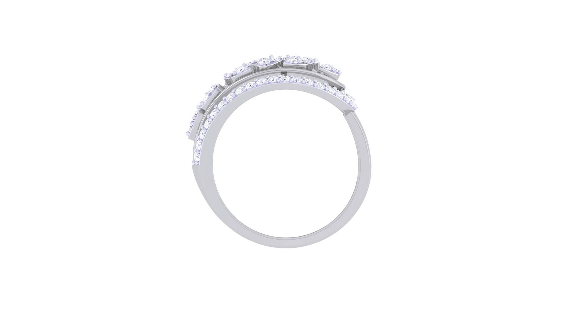 High Jewelry Diamond Cocktail Ring 3dm stl obj 3D print model_10