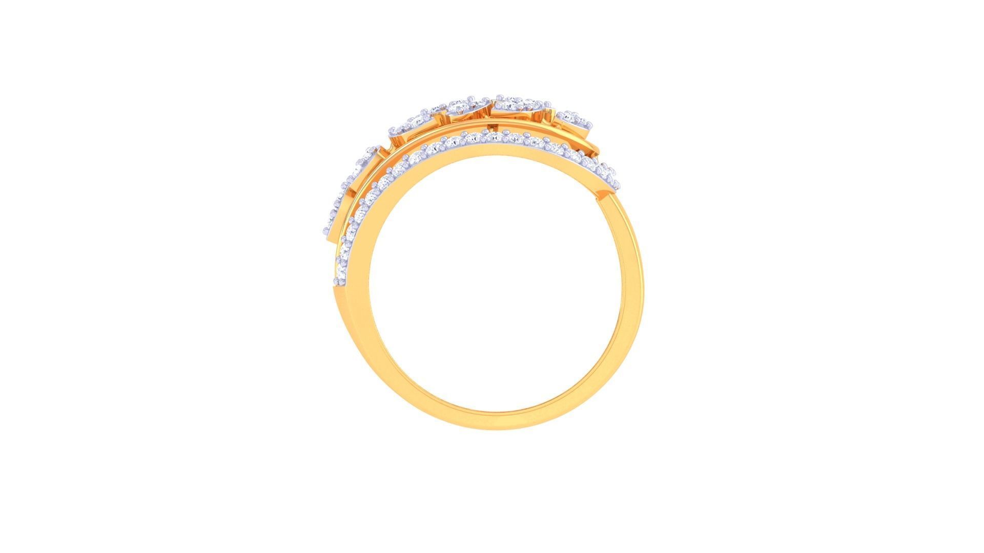 High Jewelry Diamond Cocktail Ring 3dm stl obj 3D print model_11