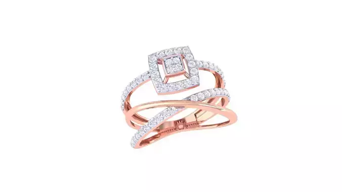 Wire High Jewelry Diamond Cocktail Ring 3dm stl obj