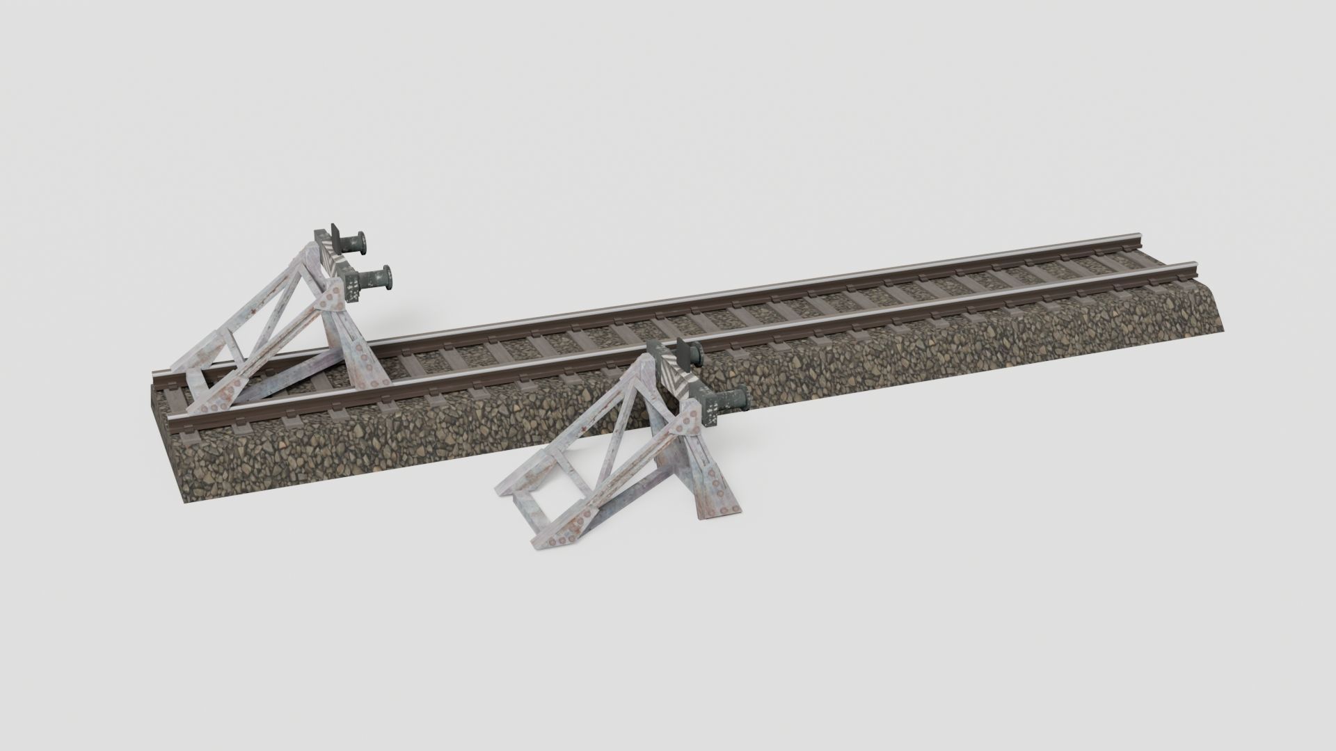 Railway buffer model Low-poly 3D model_1
