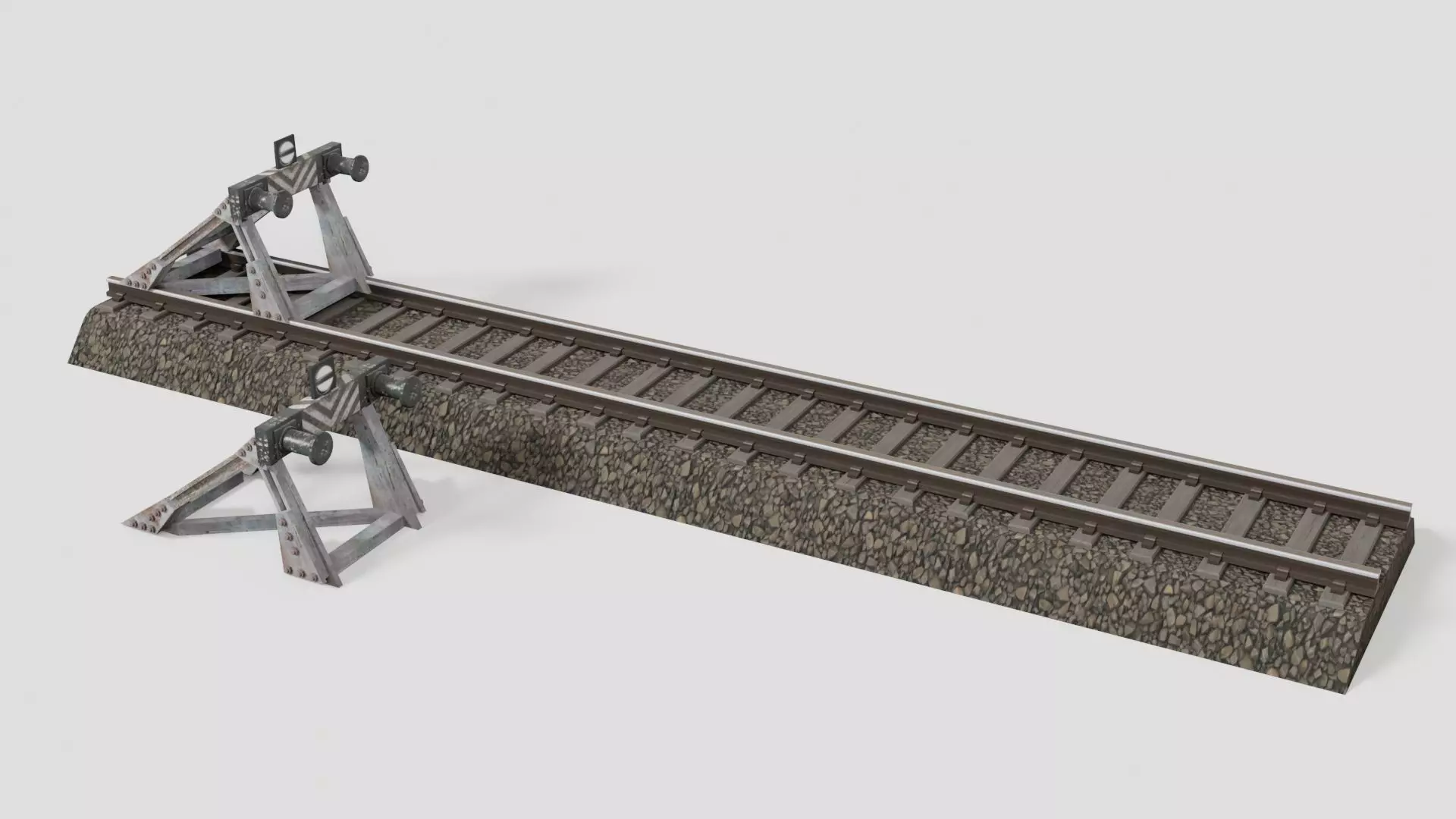Railway buffer model Low-poly 3D model_0
