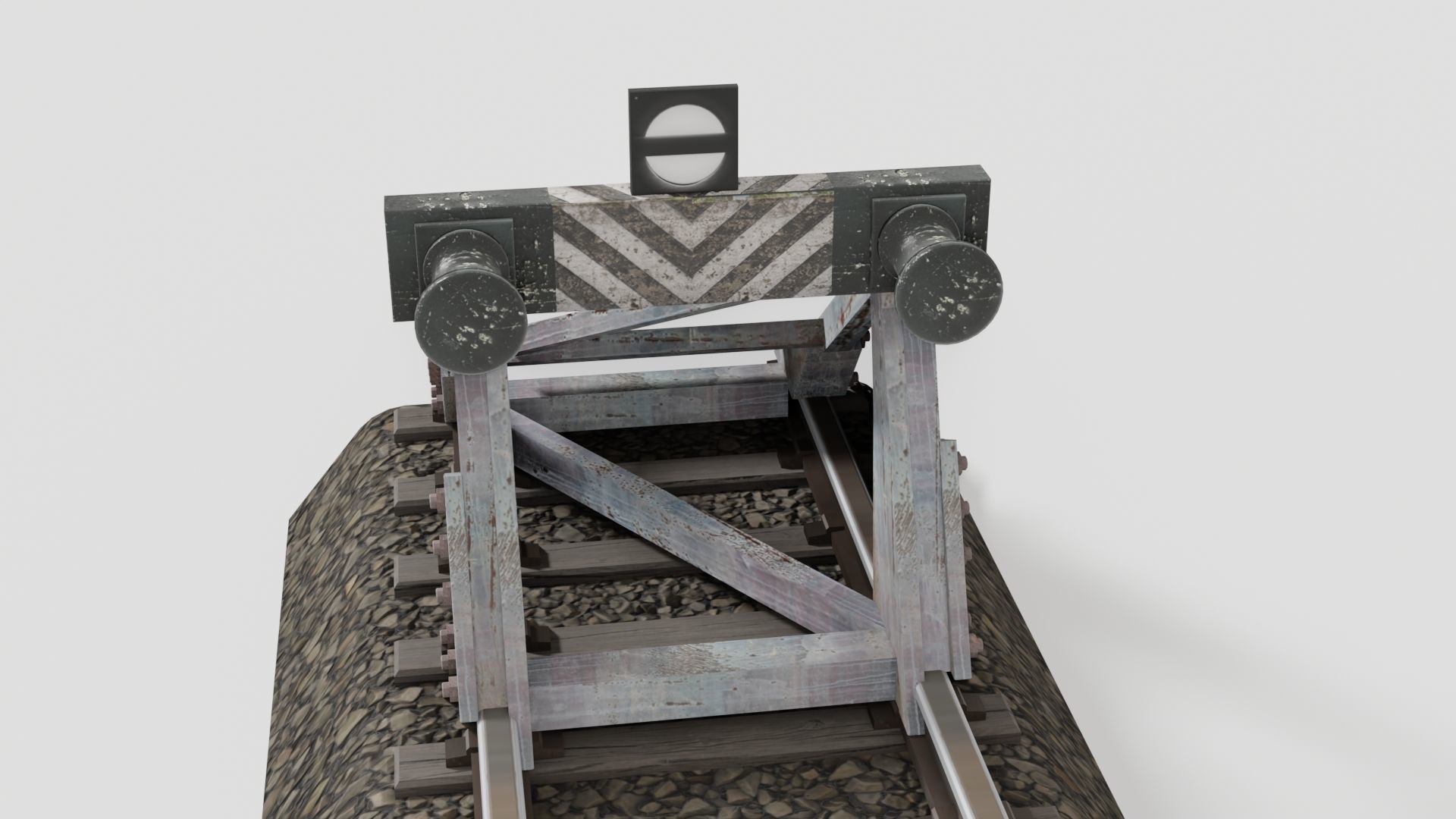 Railway buffer model Low-poly 3D model_5