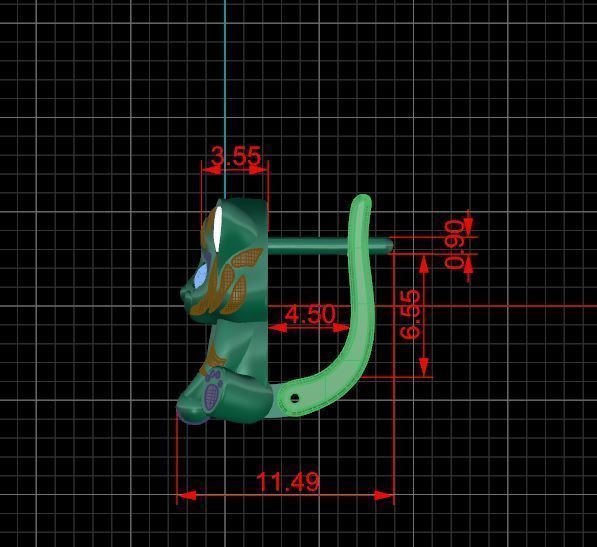 Tiger earring 3D print model_3