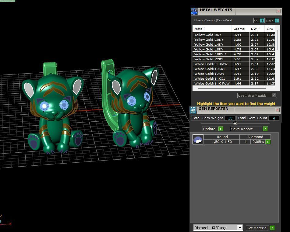 Tiger earring 3D print model_4