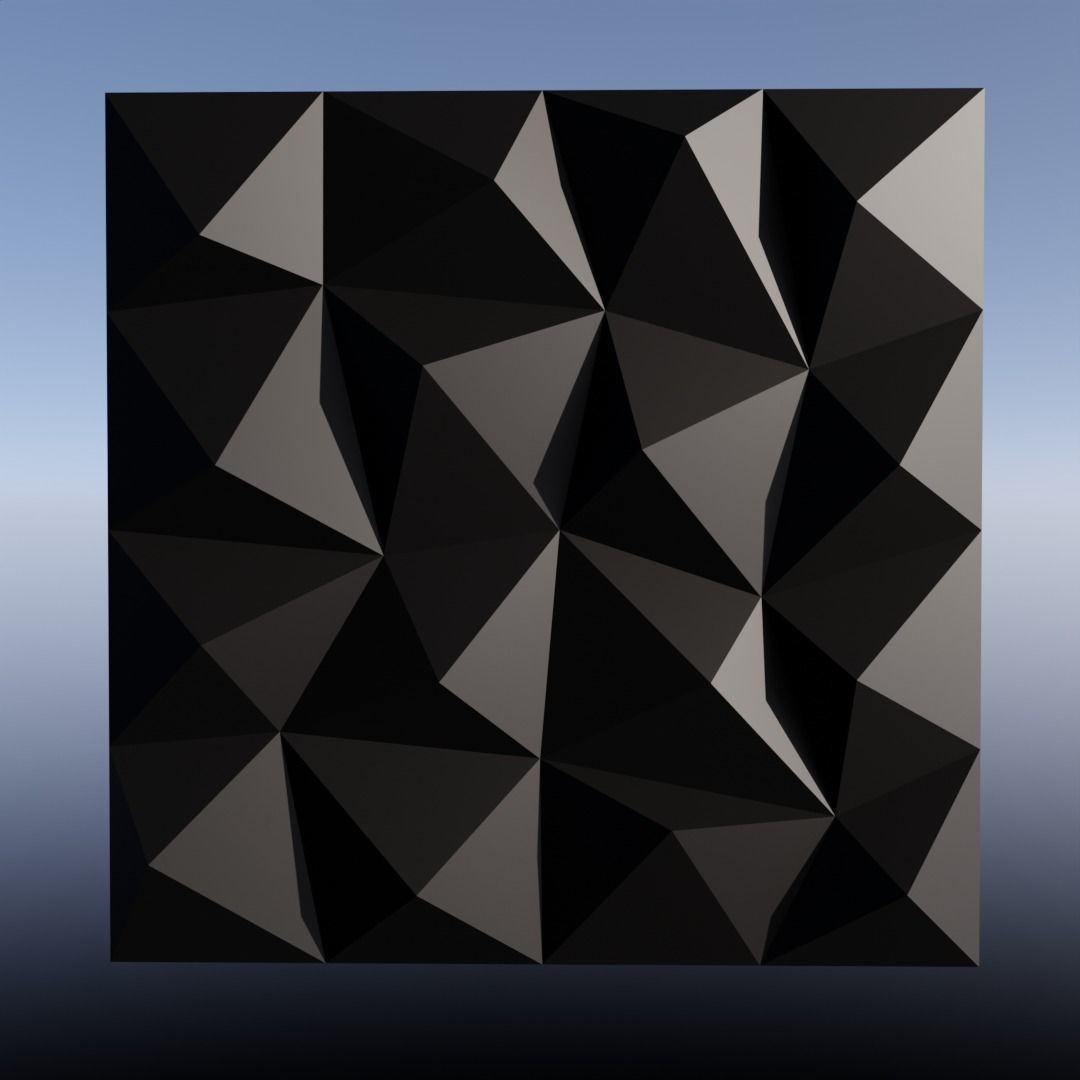 wall panel 3d triangles 3D print model_1