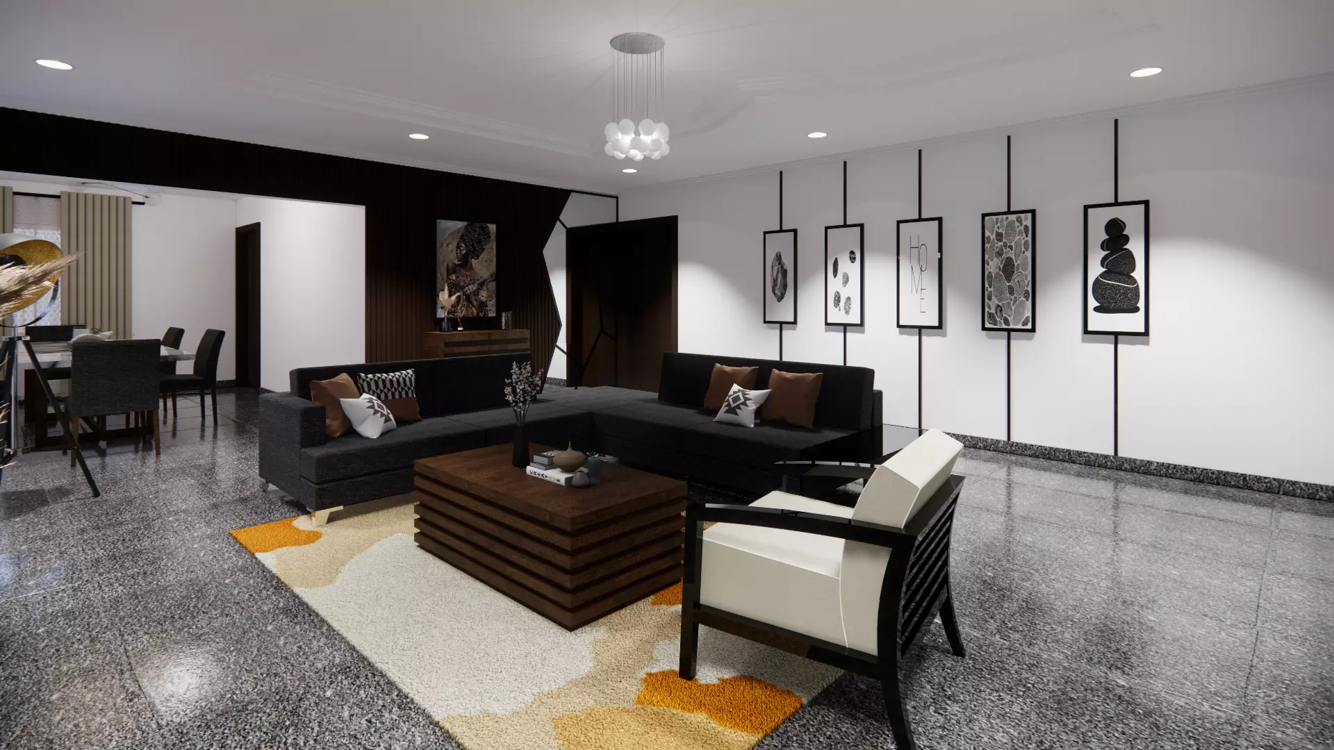 LIVING ROOM SPACE 3D model