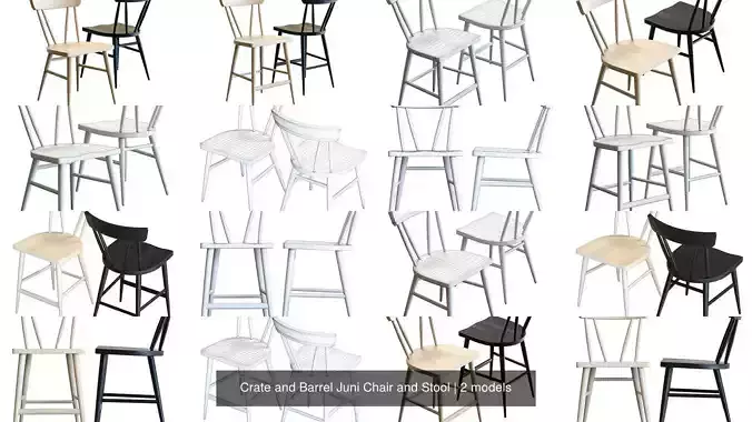 Crate and Barrel Juni Chair and Stool
