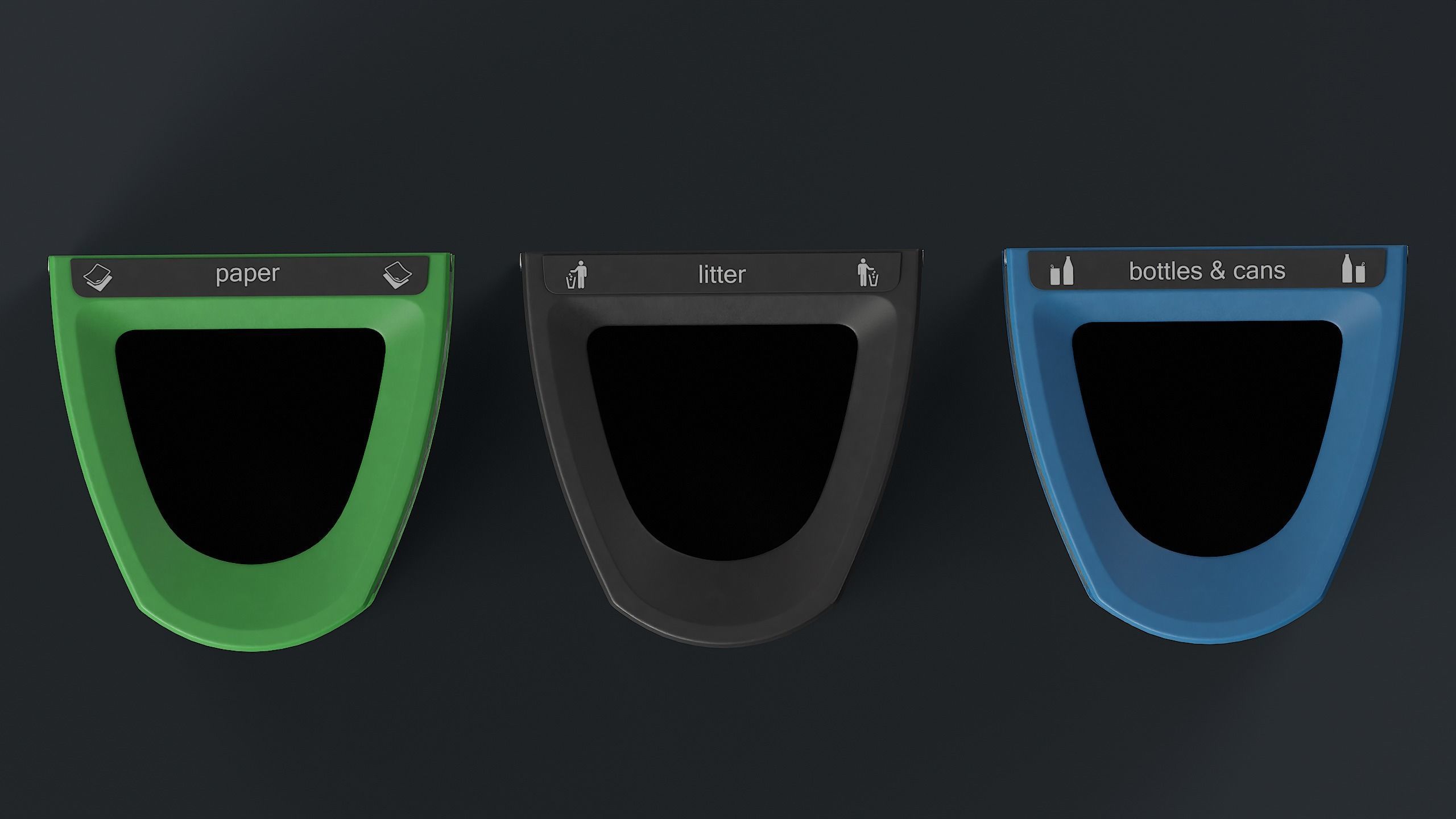 Street Trash Can 22 PBR Game Ready Low-poly 3D model_18