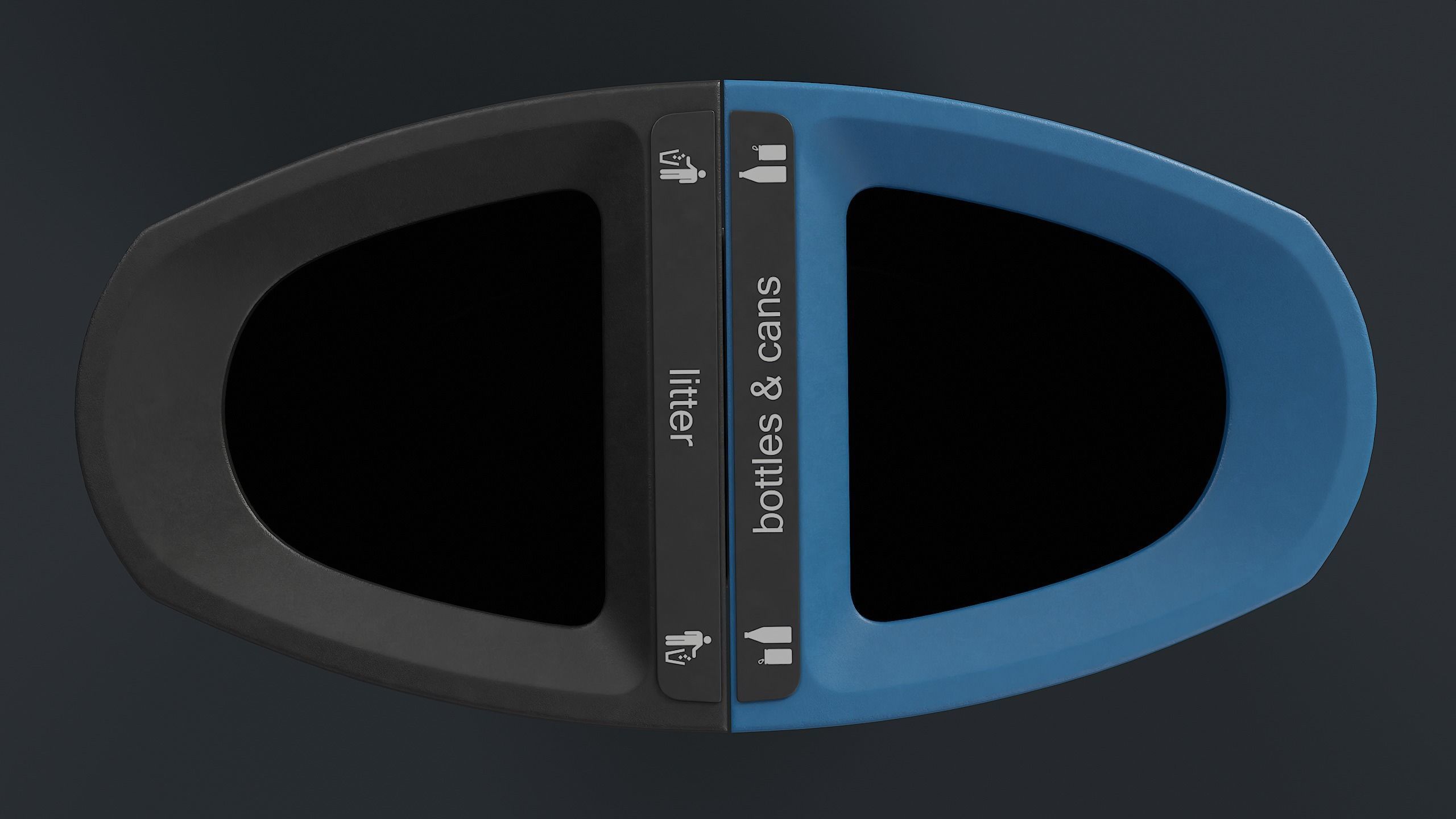 Street Trash Can 22 PBR Game Ready Low-poly 3D model_5