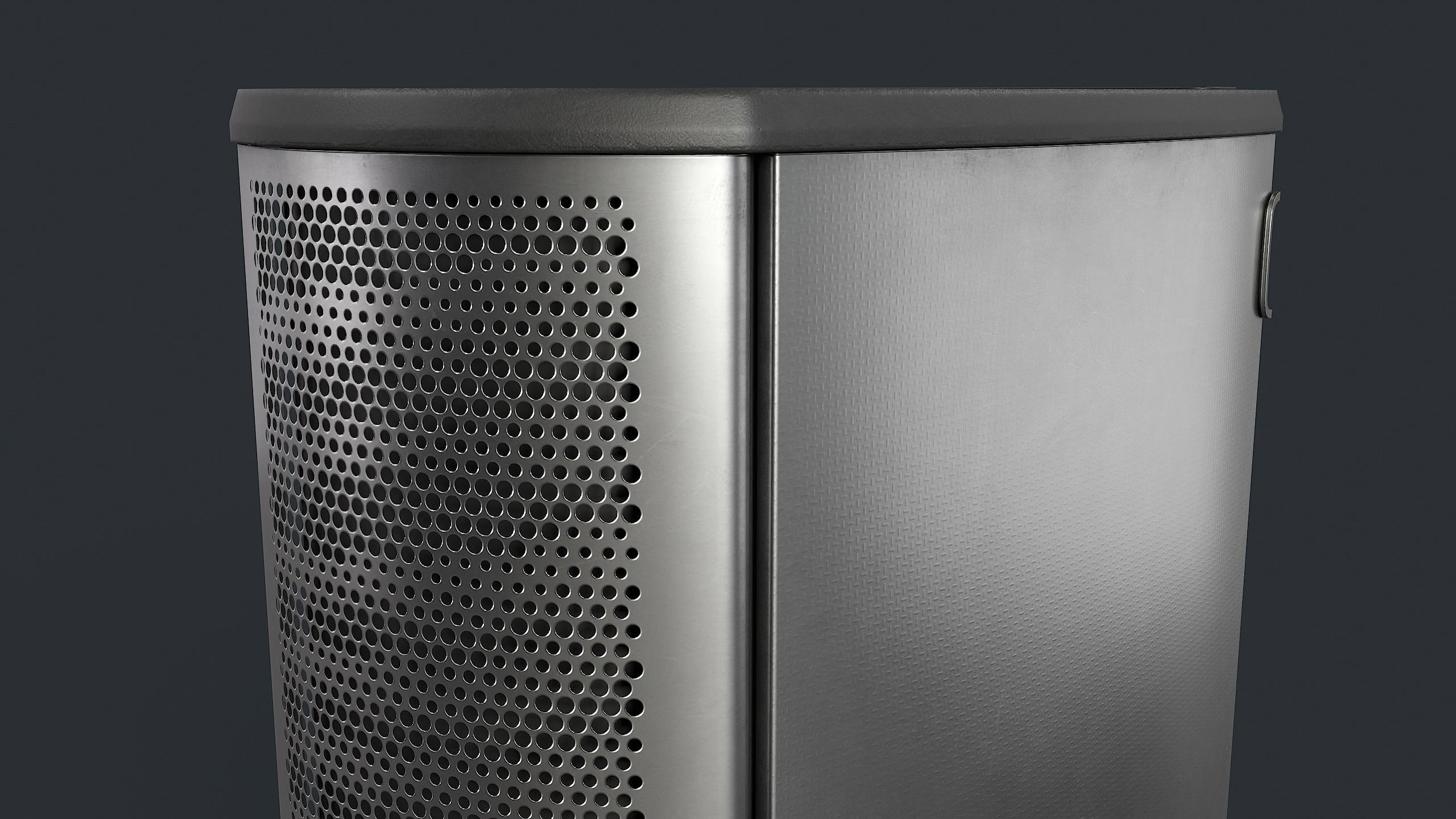 Street Trash Can 22 PBR Game Ready Low-poly 3D model_13