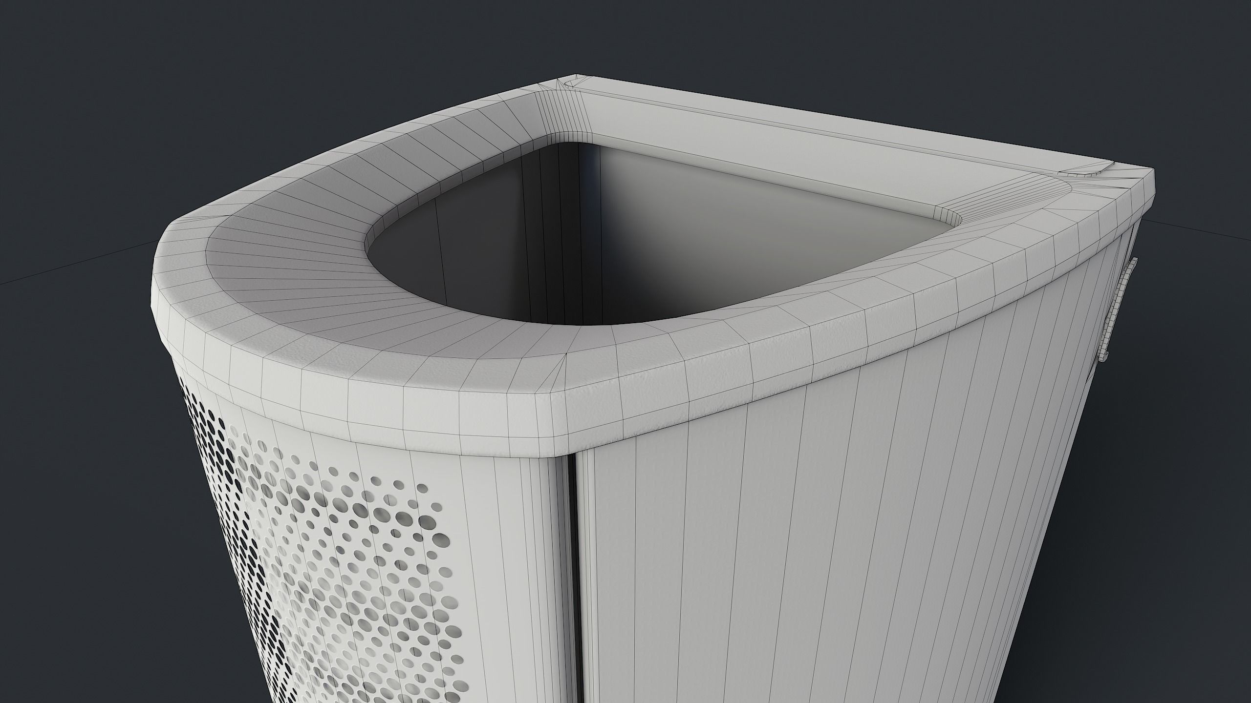 Street Trash Can 22 PBR Game Ready Low-poly 3D model_25