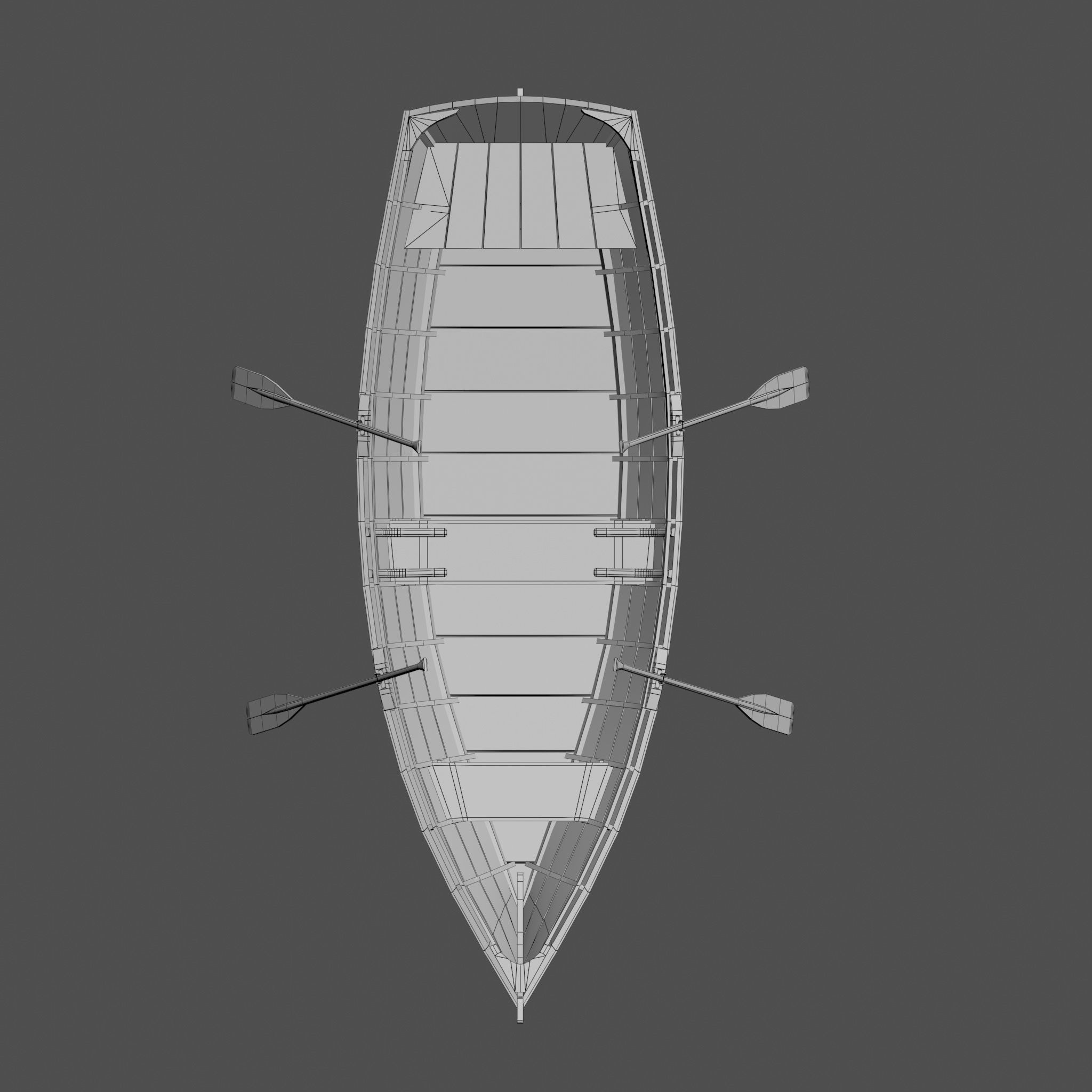 Wooden boat with new and old textures Low-poly 3D model_27