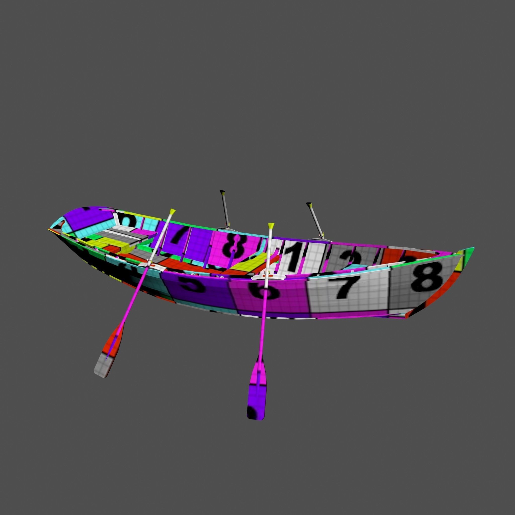 Wooden boat with new and old textures Low-poly 3D model_25