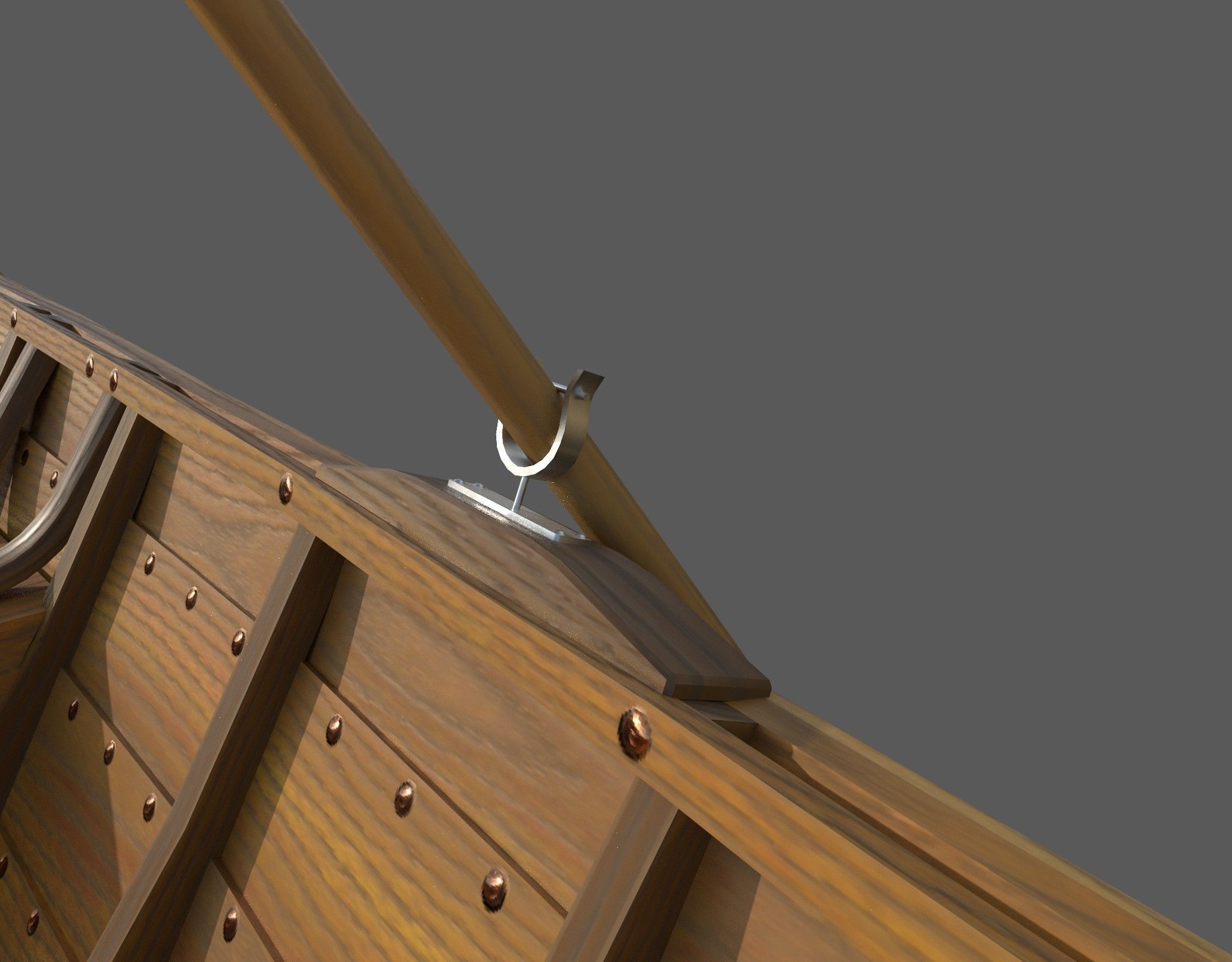 Wooden boat with new and old textures Low-poly 3D model_24