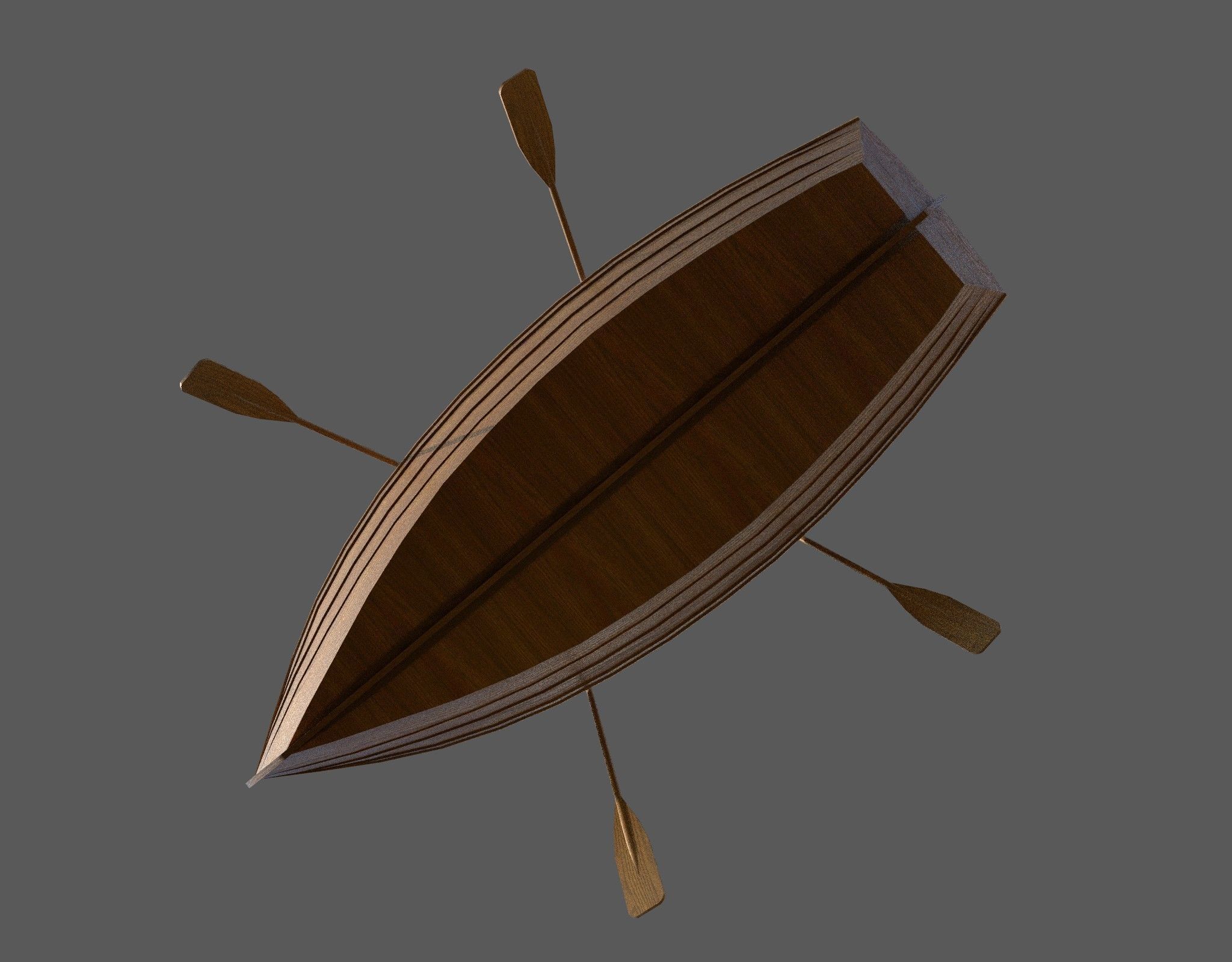 Wooden boat with new and old textures Low-poly 3D model_20