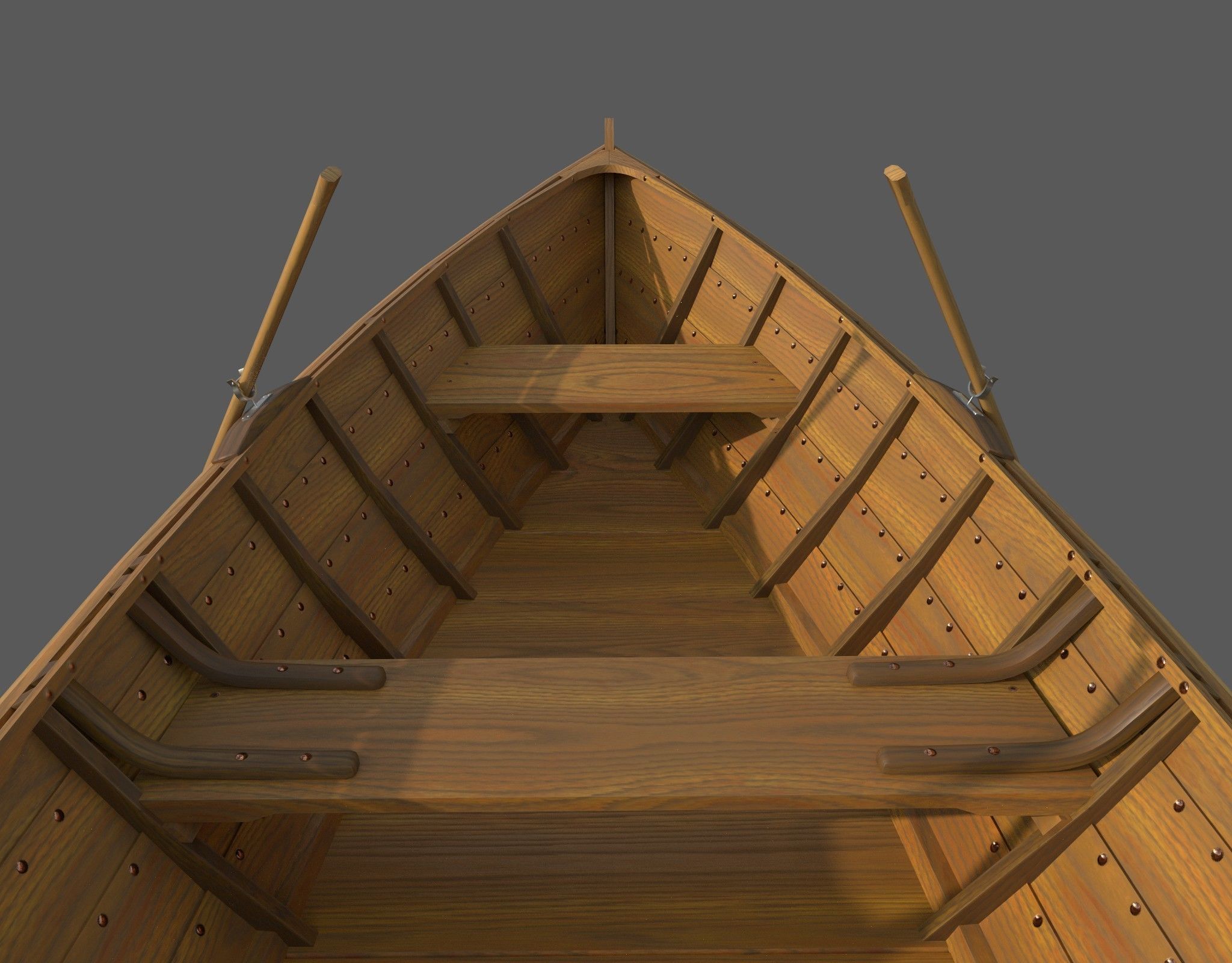 Wooden boat with new and old textures Low-poly 3D model_22