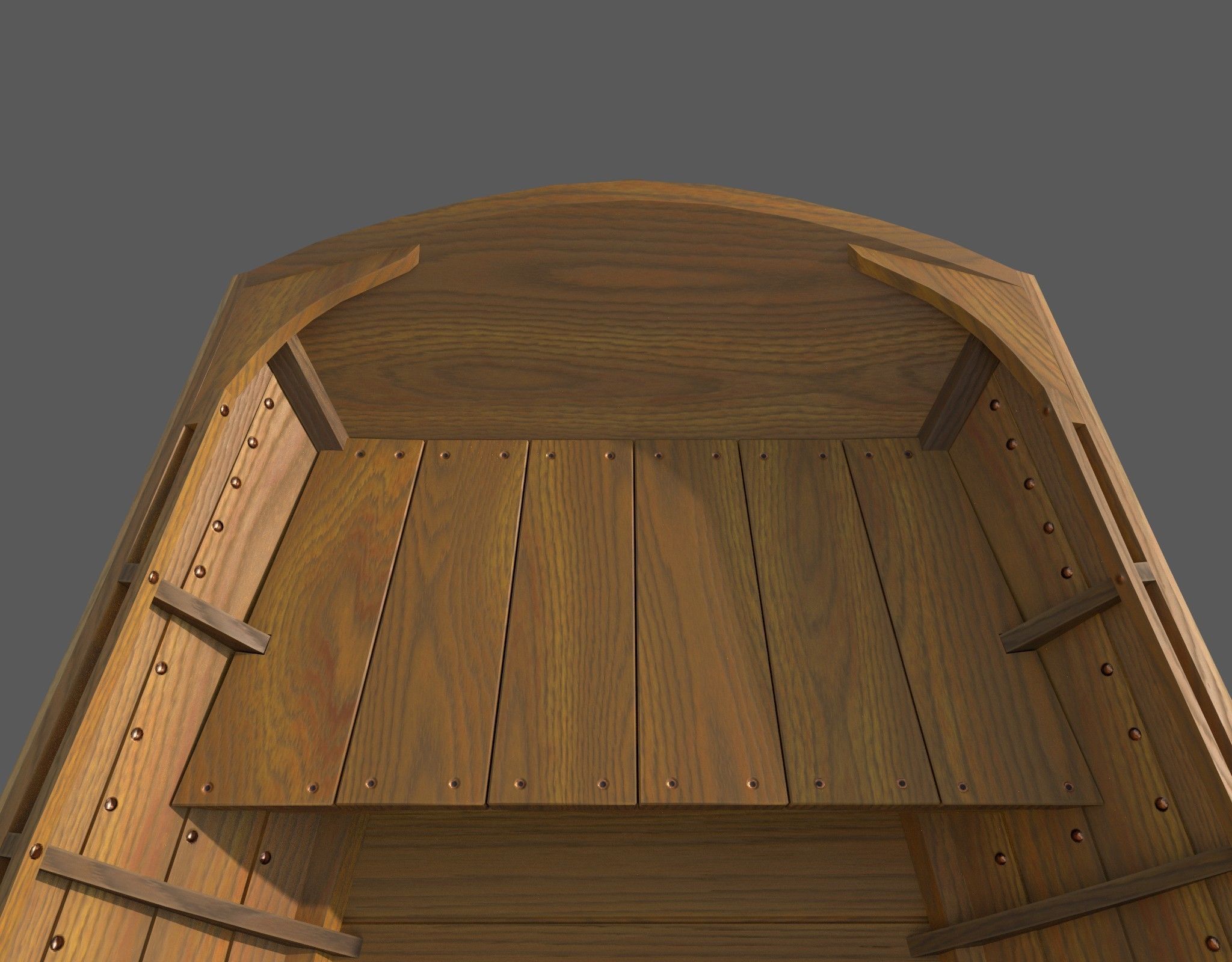 Wooden boat with new and old textures Low-poly 3D model_21