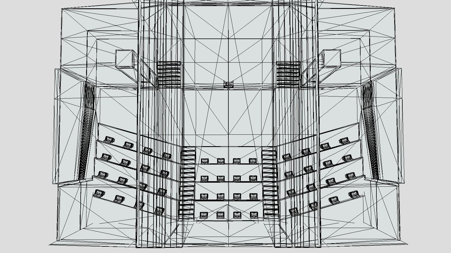 Lowpoly Classroom Auditorium with Stage Low-poly 3D model_6