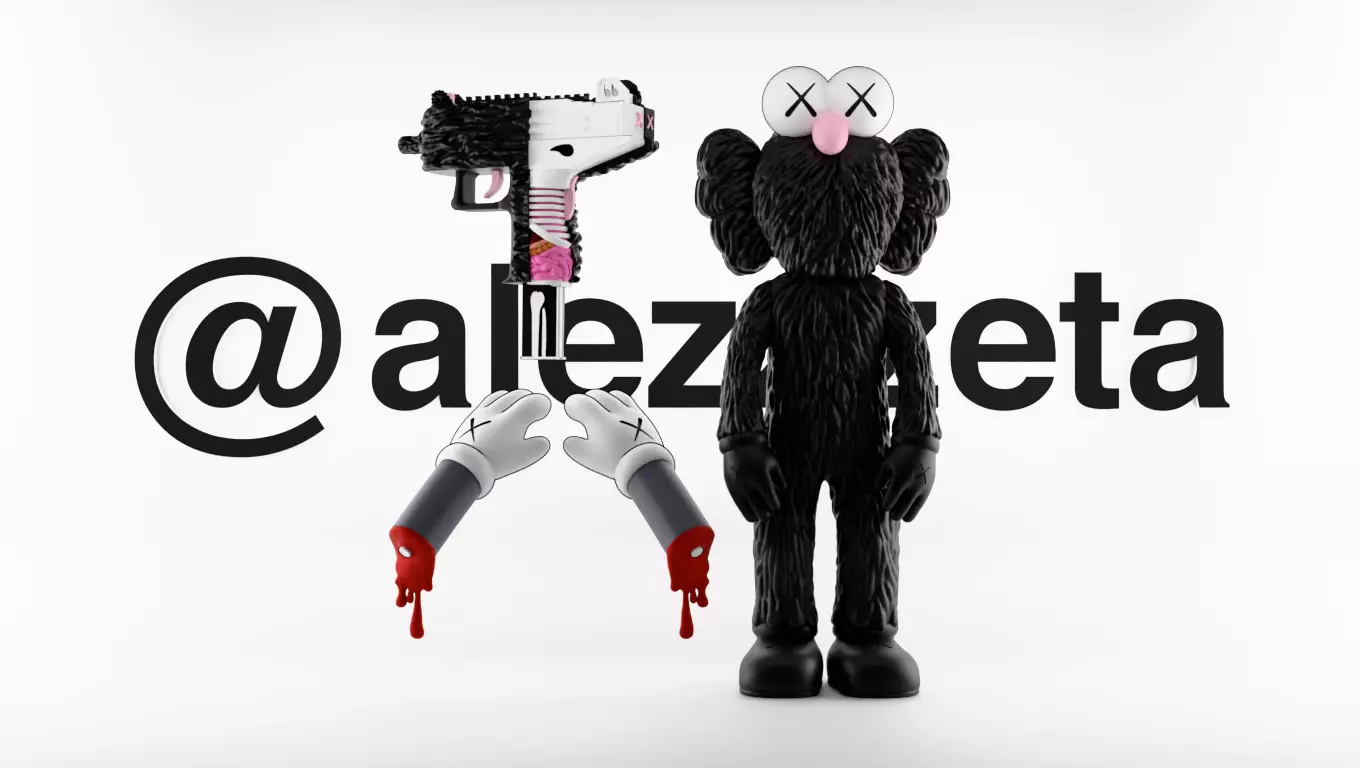 Kaws BFF x Uzi BFF x Bloody Hands Companion for Print 3D print model_1
