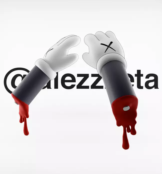 Kaws BFF x Uzi BFF x Bloody Hands Companion for Print 3D print model_27