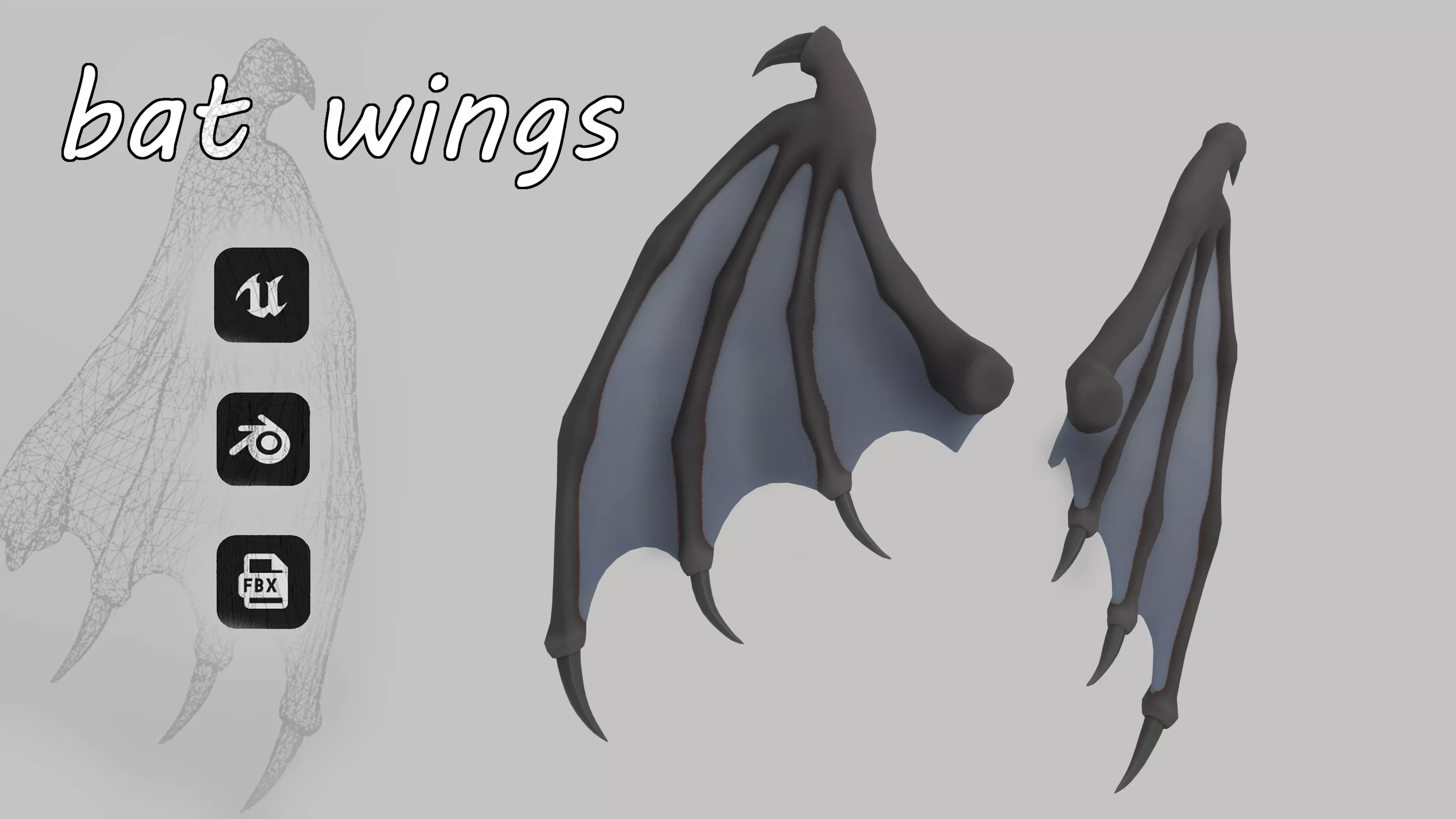 Bat Wing Rigged 3D model - Low-poly 3D model Low-poly 3D model_0