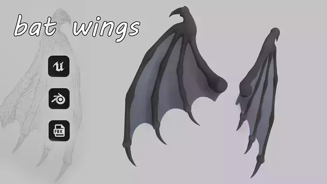 Bat Wing Rigged 3D model - Low-poly 3D model Low-poly 3D model