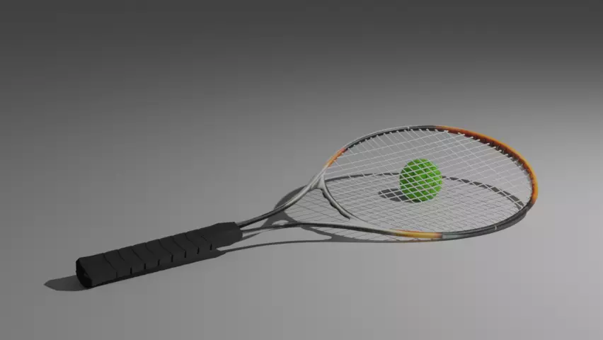 3d Tennis Racket and ball Free 3D model