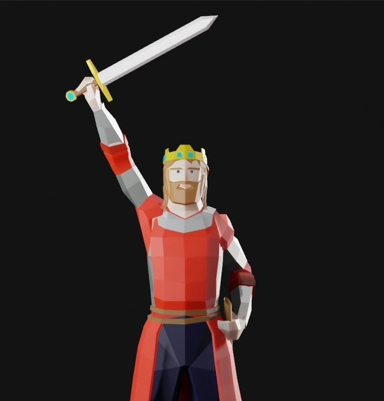 King Arthur Low-Poly Free 3D model_4