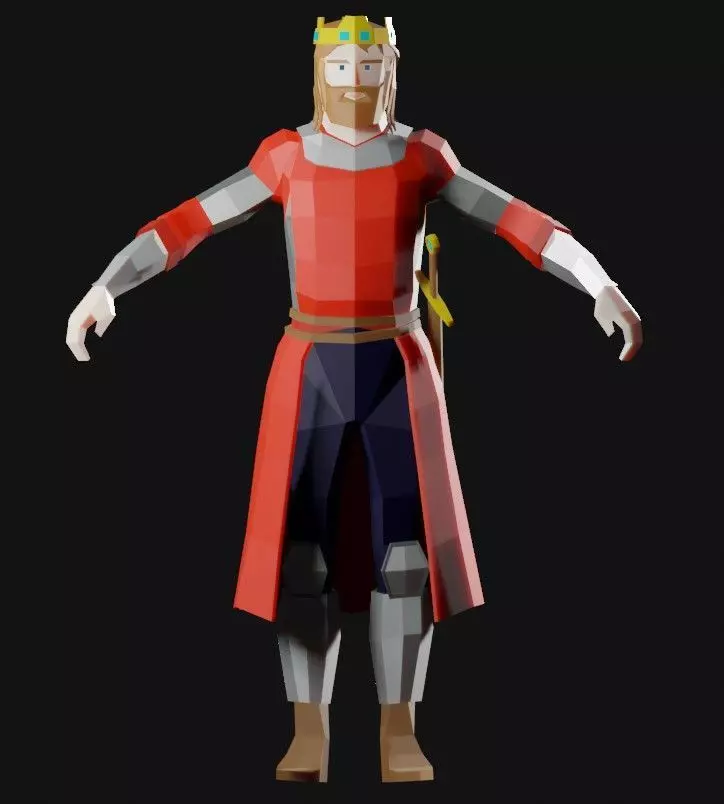King Arthur Low-Poly Free 3D model_0