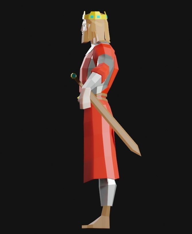 King Arthur Low-Poly Free 3D model_1