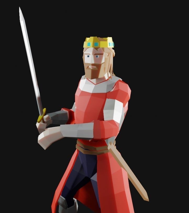 King Arthur Low-Poly Free 3D model_5