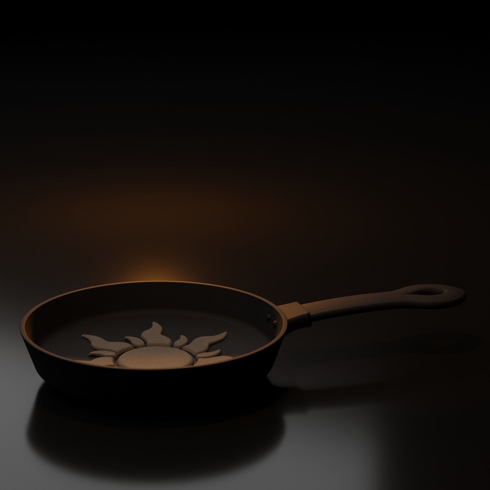 Rapunzel cast iron frying pan 3D print model_1