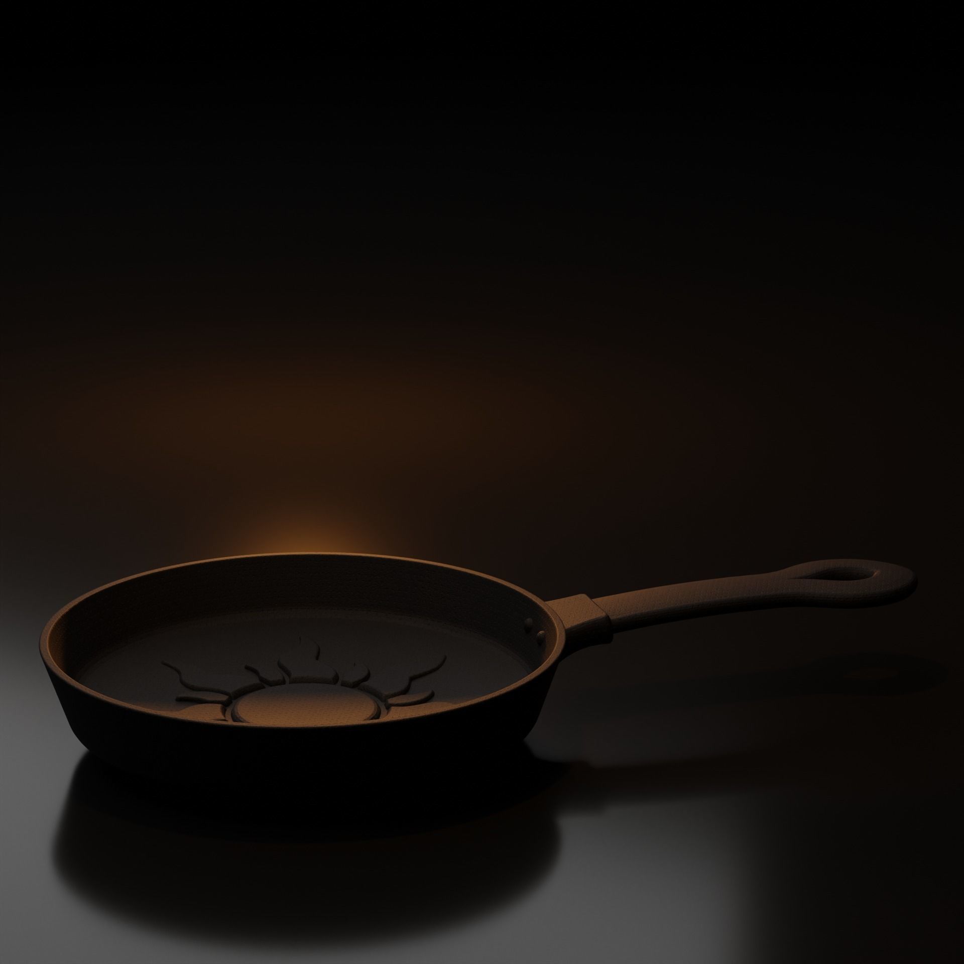 Rapunzel cast iron frying pan 3D print model_15