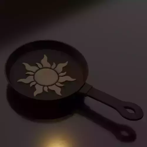 Rapunzel cast iron frying pan 3D print model