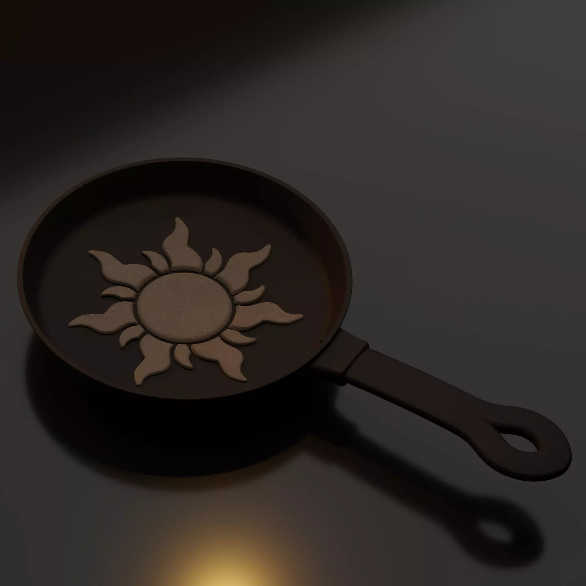 Rapunzel cast iron frying pan 3D print model_0