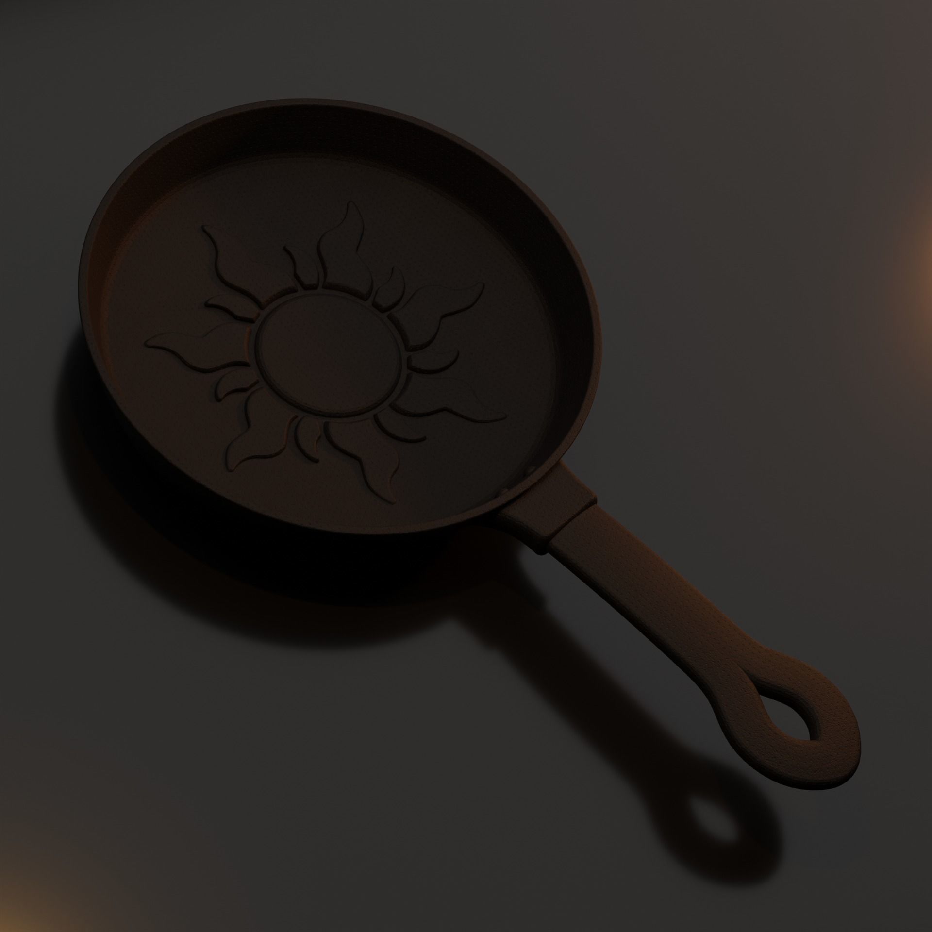 Rapunzel cast iron frying pan 3D print model_3