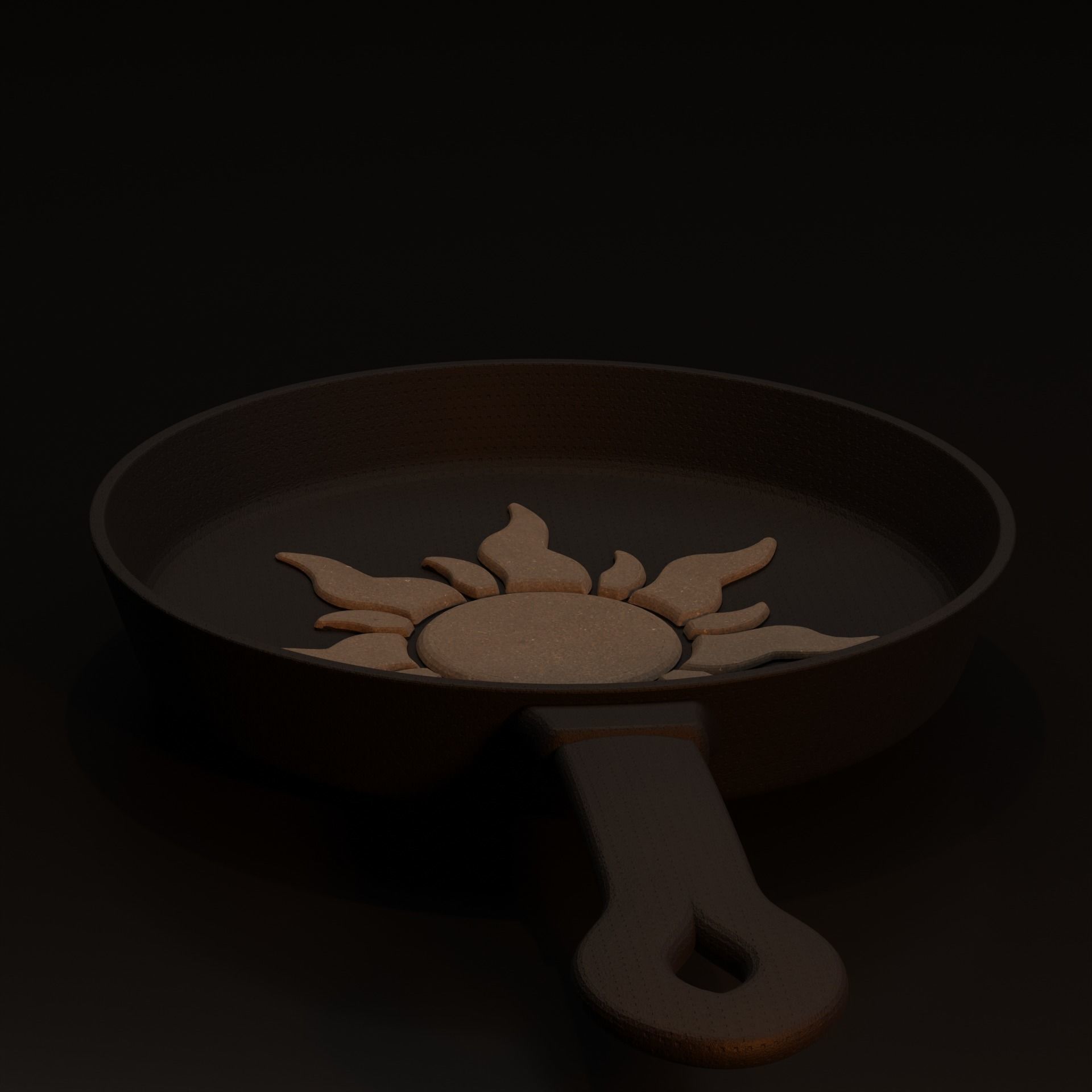 Rapunzel cast iron frying pan 3D print model_9